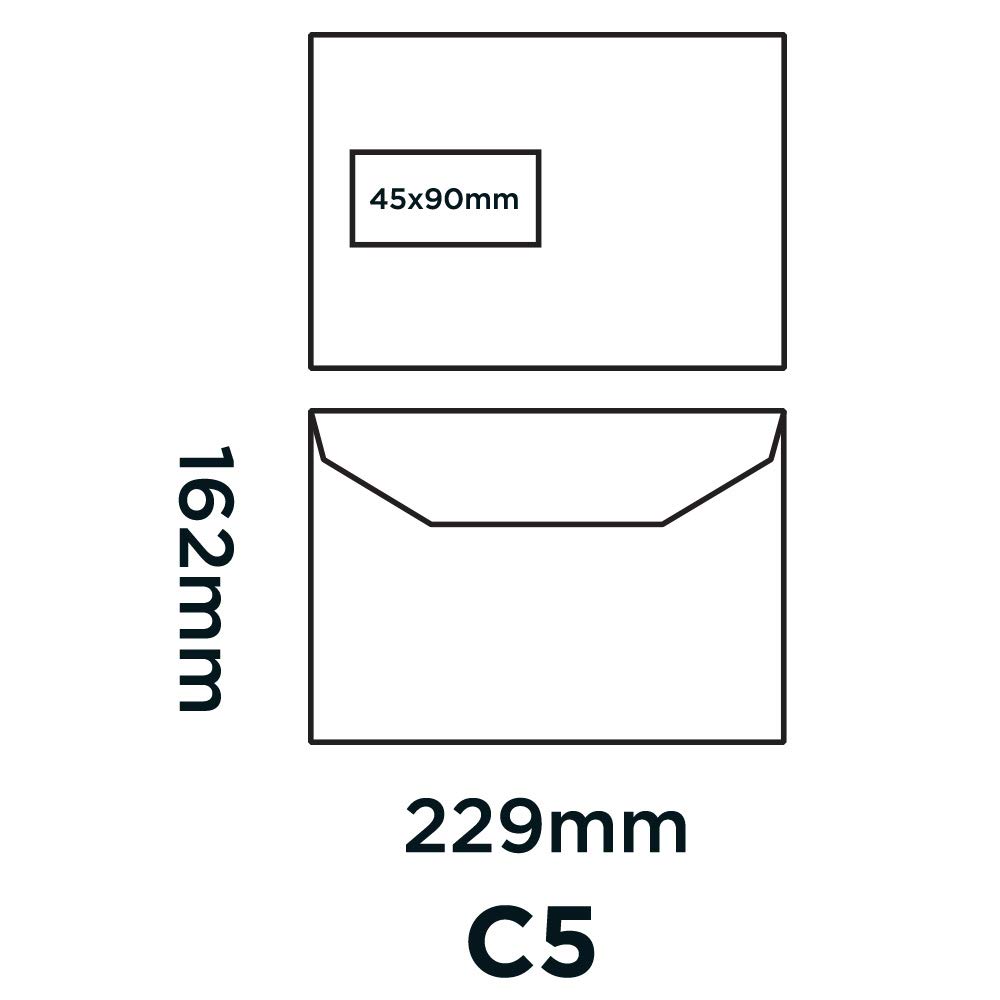Blake Purely Everyday C5 162 x 229 mm 90 gsm Inside Side Seams Mailer Gummed Window Envelopes (017M) White - Pack of 500 - Image 3