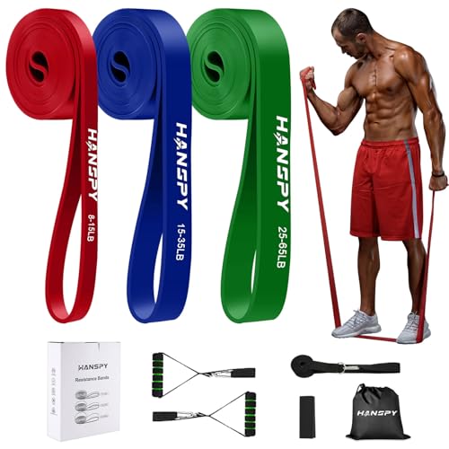 HANSPY Widerstandsbänder Fitnessbänder, Widerstandsband Set mit Türanker...