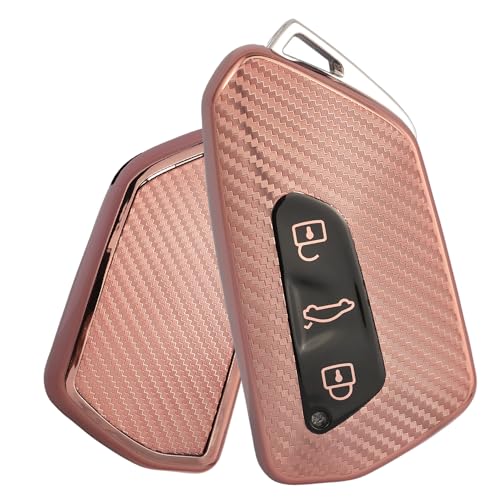 Coque de clé carbone pour VW Golf 8 et Skoda Octavia protection premium TPU étui chic