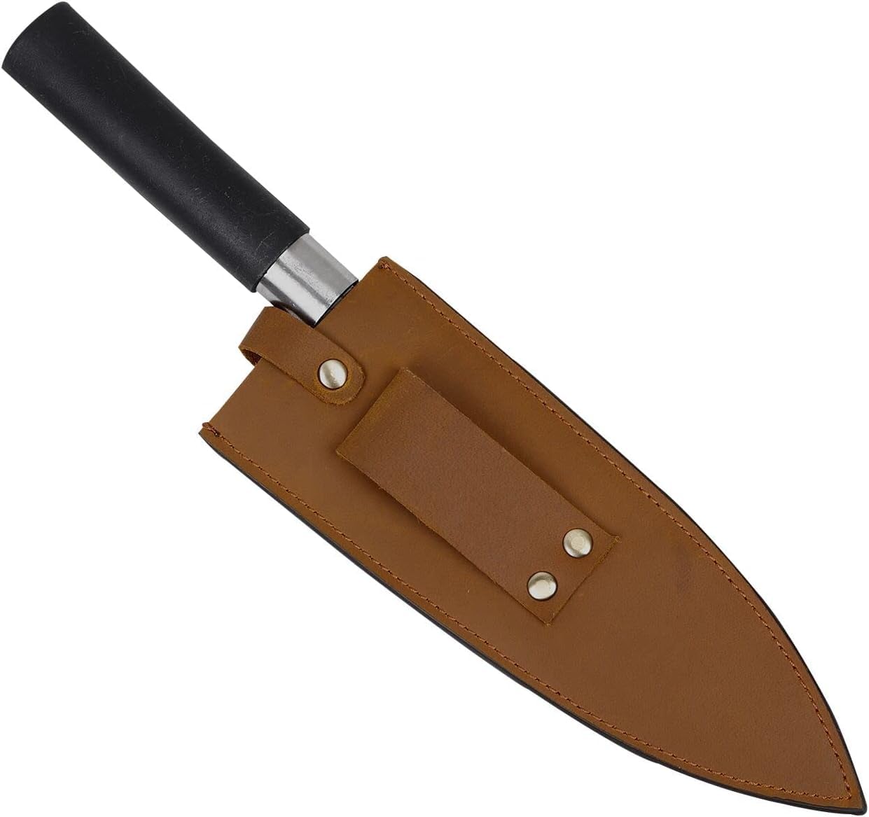 Funda de cuero vacuno para cuchillo, protector de cuchillo de chef de 8 pulgadas, funda de cuero para cuchillos al aire libre para camping, cocina, cocina al aire libre, funda de cuchillo de carne de
