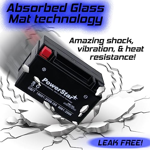 Powerstar 12V 8Ah Sealed Maintenance Free Ytx7A-Bs Go Cart Moped Atv Scooter Battery #TOP5