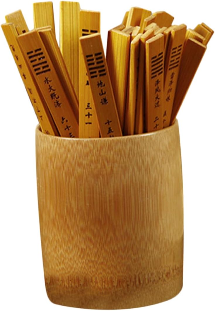 GARVALON 1Set Traditional Chinese Divination Game Sticks Hexagram Sticks with High Interactive Prop for Learning Fortune Telling for Home Office and Fun