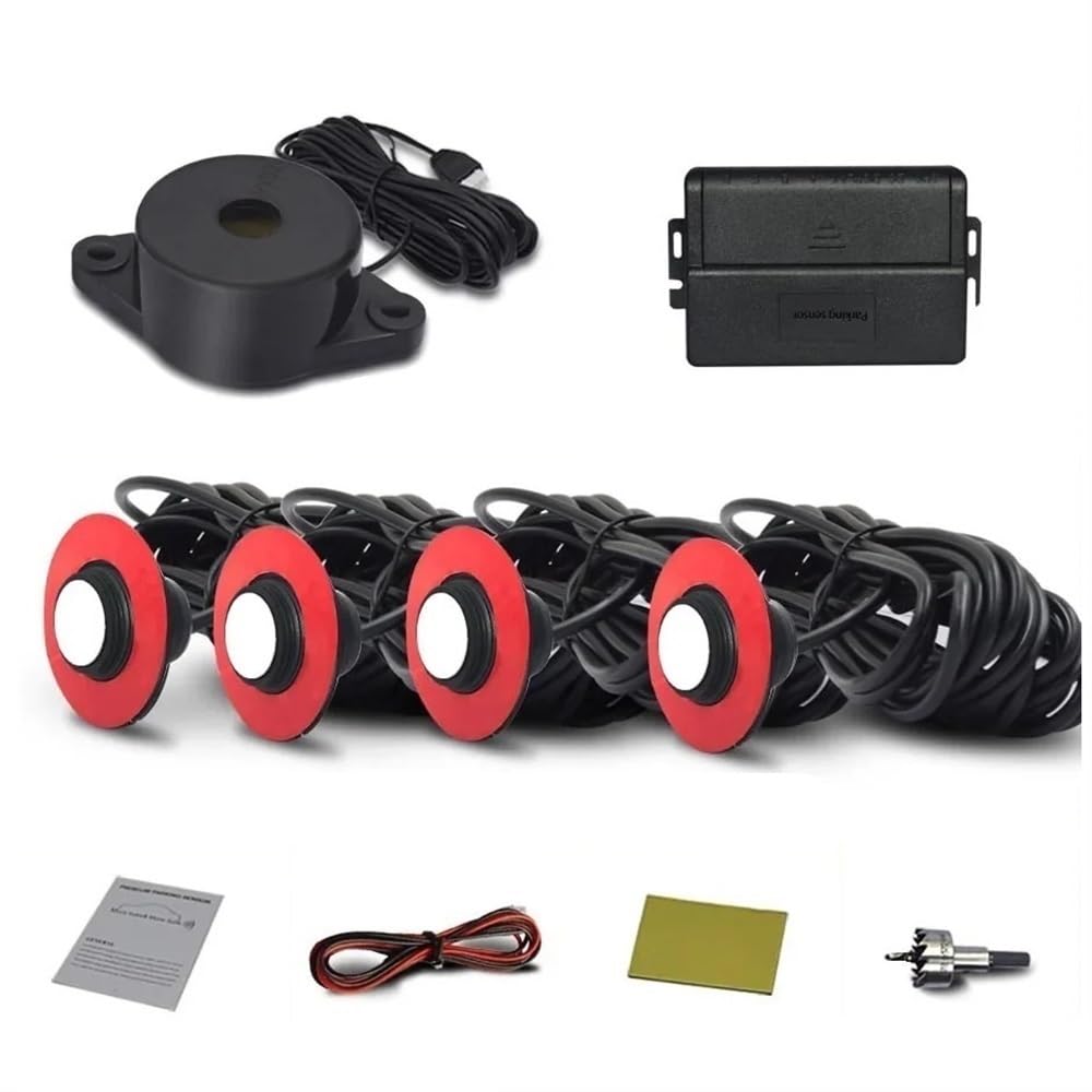 Kit sensori parcheggio Sensori di parcheggio da 165 mm Radar | Sensori di parcheggio da 165 mm Radar di backup Aereo 4 Aiuto per la retromarcia il paraurti Profondità regolabile assistere