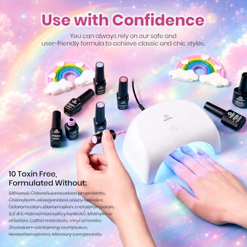 Image of Beetles Pastel Gel Polish Set - Rainbow Dreamscape 25 Colors Gel Polish Kit with Base Coat&Top Coat Soak Off UV Led Nail Set Glitter Colors Nail Art Kit Gift for Women