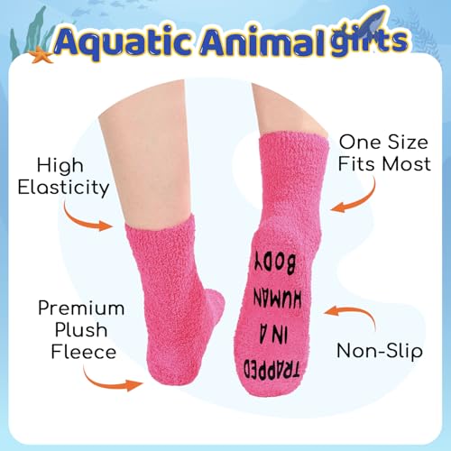 Image of HAPPYPOP Fuzzy Animal Gifts Women - Unique Cow Penguin Cat Goat Socks for Woman Teen Girls