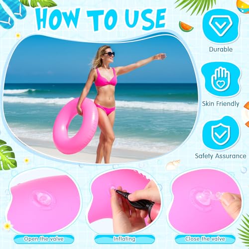 Bouées de natation adultes lot de 6 flotteurs gonflables grand confort 2 tailles - 5