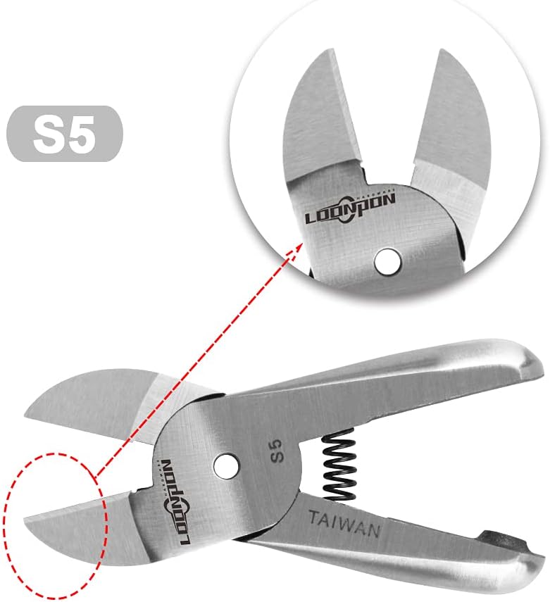 Pneumatic Scissors Heads, Air Nipper Head, Pneumatic Cutting Pliers Heads S5 for HS-20 Cutting Copper 2.6 mm Iron 2.0mm Scissor Replacement Blades