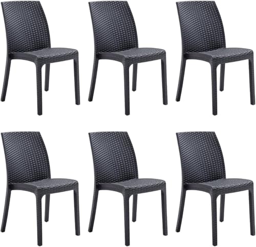 Lot De 4 Chaises Pliantes Extérieur Plastique Tomaino - Noires - Jardin Balcon Camping