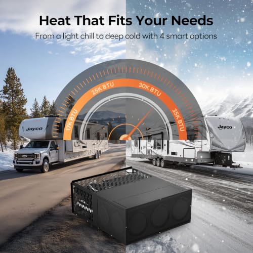 Image of FOGATTI RV Gas Furnace 35,000 BTU, for Camper, Motorhome, RV Owners | Smart Temp Control ,40dB Whisper-Quiet for Camper, Motorhome & Travel Trailer,Cold Weather Camping,Winter RV Living