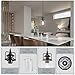 hansang 3 Pack Pendant Lights for Kitchen Island, Modern Black Hanging Light Fixture, 47Inches Island Lights, Adjustable Rope, Farmhouse Clear Glass, E26 Base, Bulbs Not Included