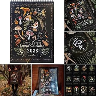 Eayoly Dark Forest Lunar Calendar, 2023 Calendar Colorful Waterink Wall Calendars, Animals Calendars Art Monthly Moon Calendar Wheel, Suitable For Home Office New Year Gift