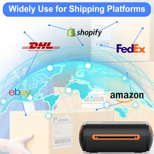 Image of OausTect USB Thermal Label Printer, 1.57 inch - 4.3 inch Width Thermal Label for Shipping, Barcode, Receipts, Stickers, 150mm /sec High Speed Desktop Printer Compatible Windows, MAC