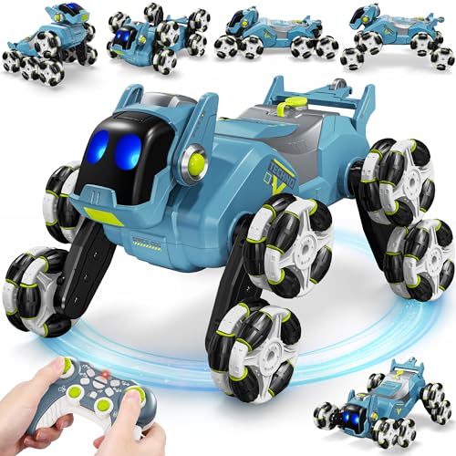 8WD RC Stunt Car Toys for Kids,2.4GHz 360° Rotating Changeable Robot Dog Remote...