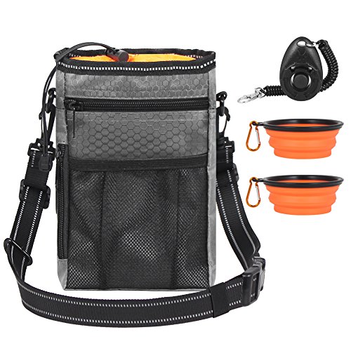 InnoGear Dressage de Chien Treat Sac de Voyage Pliable avec 2 Bols, 1 Clicker