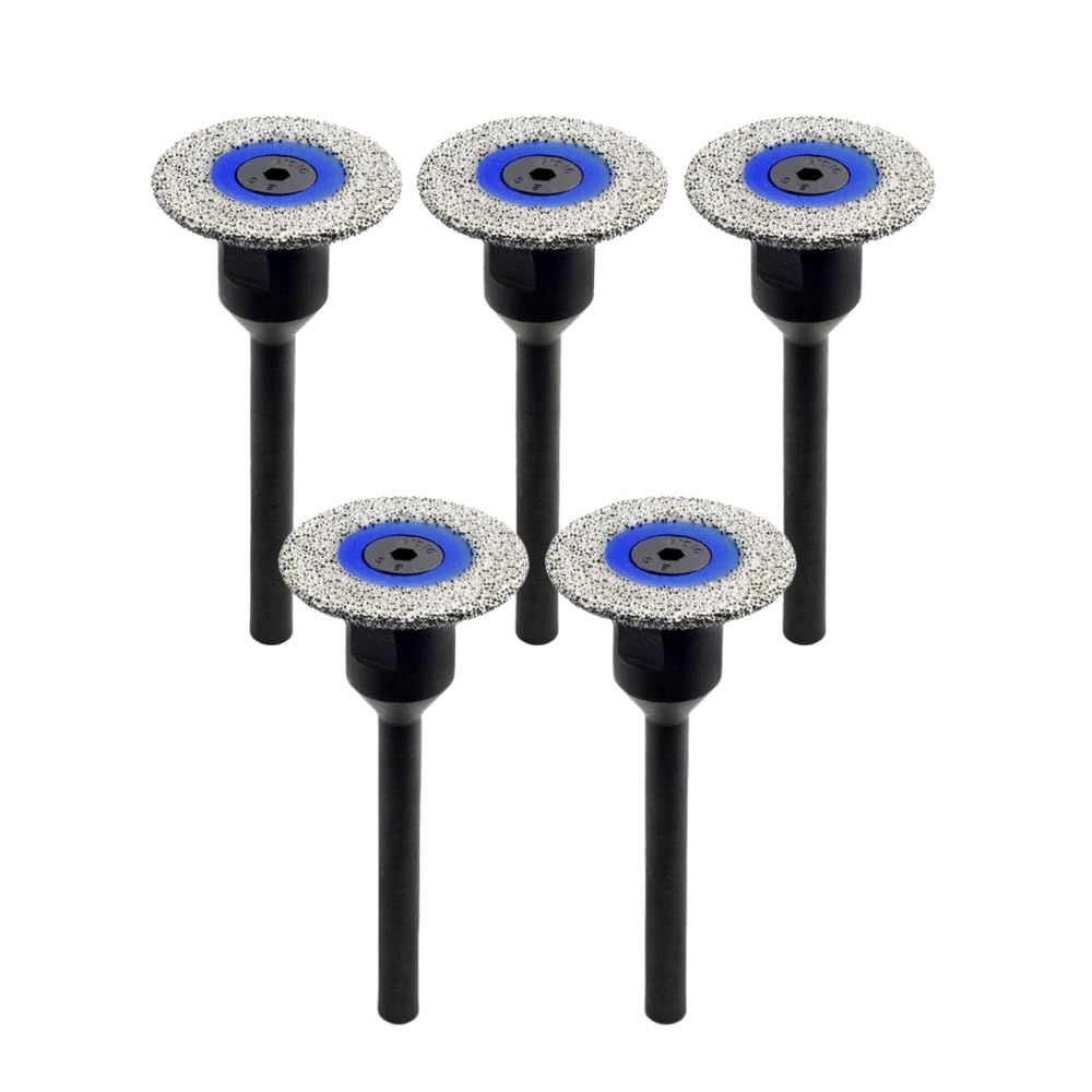 SHDIATOOL Stone Carving Disc with 5pcs 6mm Shank 30mm Diamond Saw Blades Cutting Grinding Disc for Marble Granite Artificial Stone 5pcs