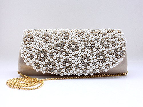 Pochette de mariage en strass avec chaîne amovible pour mariée