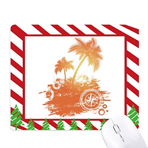 Tapis de souris canne de Noël et cocotier beach plan pour bureau