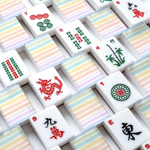 Set de fichas American Mahjong acrílico con bolsa y dados miniatura 4