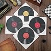 SHINEOFI 16Pcs Vinyl Record Decorative Stickers Black PVC Retro Discs for Cafe, Room Decoration and 50S Rock Party #5