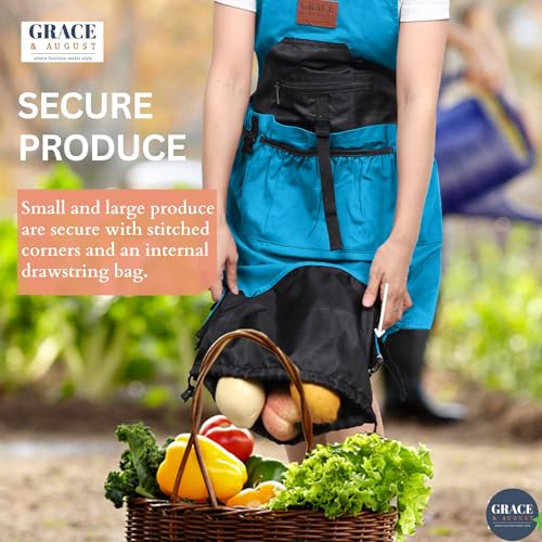 Tablier de jardinage Oxford résistant à l'eau avec sangle transversale bleue