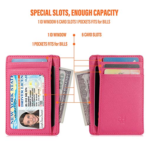 Image of GH GOLD HORSE Slim RFID Blocking Card Holder Minimalist Leather Front Pocket Wallet for Women | Slim