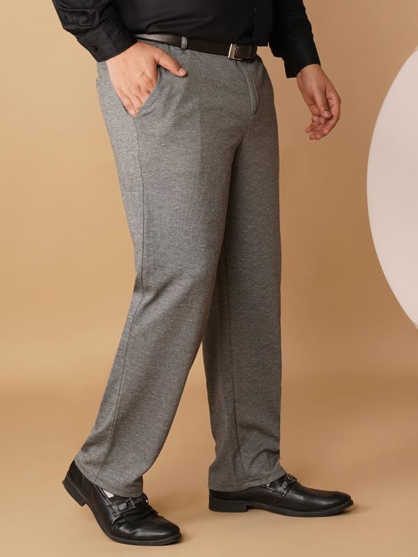 Image of OOMPH! Luxury Lycra Stretchable Formal Pants for Men | Stylish Slim Fit Men's Wear Trousers for Office or Party | Mens Fashion Dress Trouser Pant