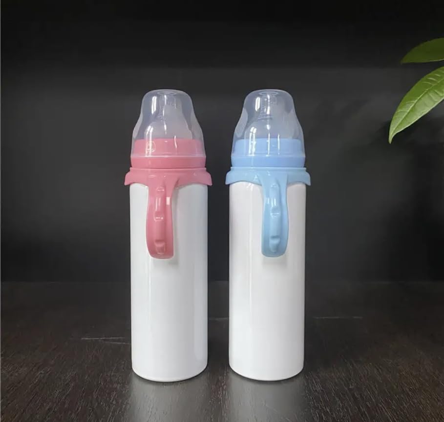 Miniatura 3 de 2-en-1 8oz Doudle Walled Biberón de acero inoxidable (rosa)