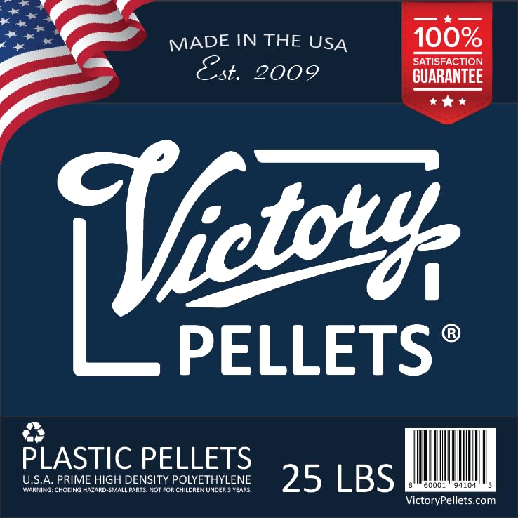 Victory Pellets 25 LBS - USA-Made Bulk Plastic Pellets for Slime, Weighted Blankets, Plush Crafts & DIY Projects - Non-Toxic, Smooth Pour