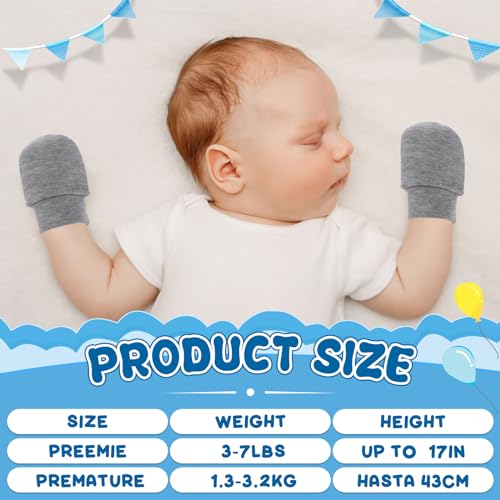18 Pairs Baby Preemie Mittens Newborn Mittens No Scratch Cotton Premature Gloves for Nicu Boys Girls Gifts2