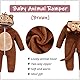 COOKY.D Neugeborenen Baby Mädchen Jungen Kapuzen Overall Bodysuit Herbst Winter Warm Flanell Tier Outfit Pyjama Kostüm 6-12 Monate, Dunkelbraun AFFE