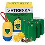 VETRESKA Dog Poop Bag with Dispenser, Leak Proof and Extra Thick Pet Waste Bags for Dog Walking and Cat Litter, Citrus Bloom & Cedar Scented, 105 Count