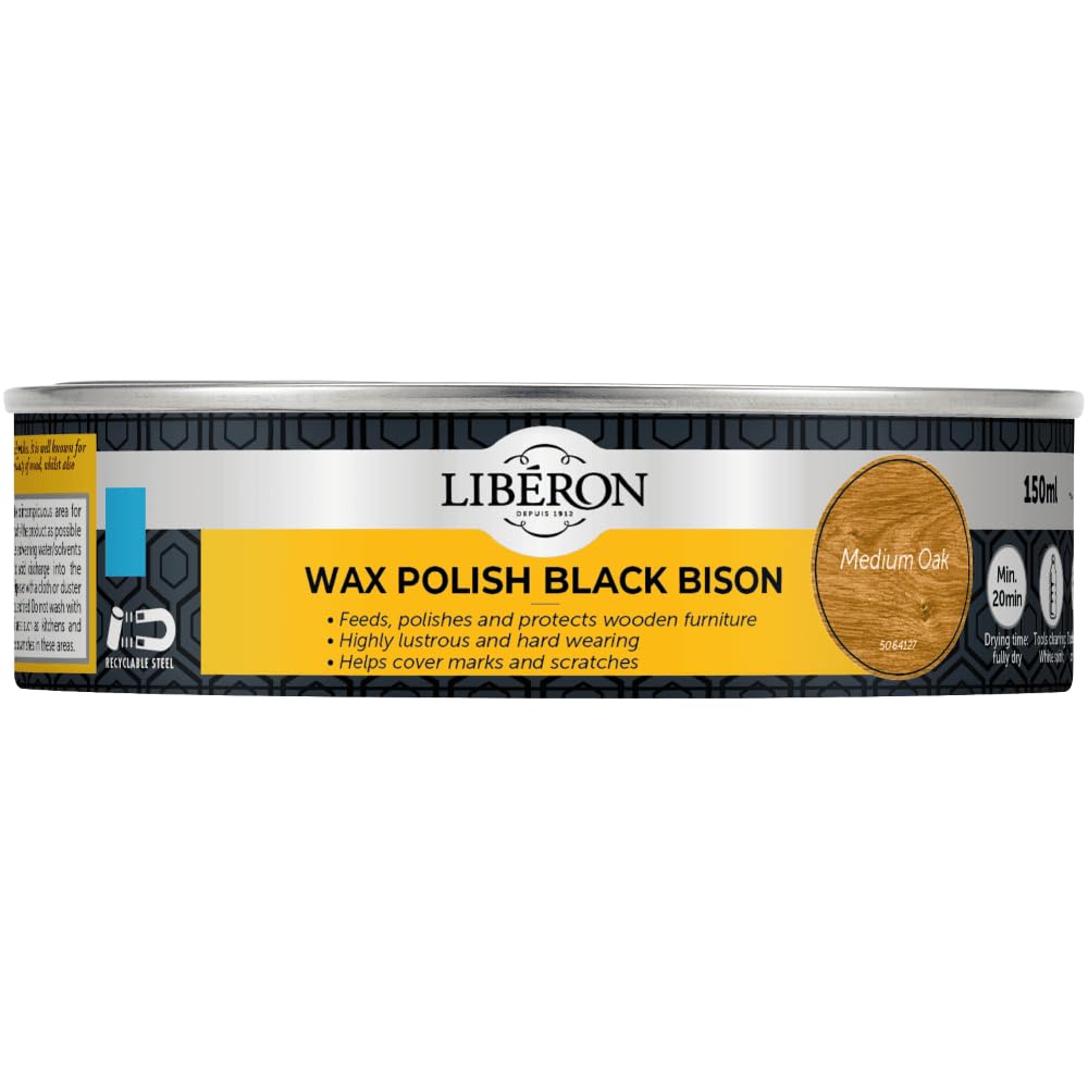Libéron Medium Oak Liberon 150Ml Wax Polish Black Bison (Paste)