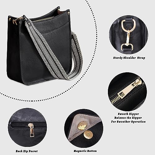 Women's Shoulder Handbags Fashion Leather Crossbody Bag Hobo Handbags Wallet Set Shoulder Purse for Women with 2PCS Adjustable Strap（Brown4