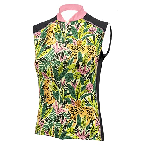 Cheetah Women's Cycling Jersey - Sleeveless Bike Shirt for Biking and Road Riding (as1, Alpha, x_l, Regular, Regular) Pink