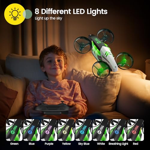 Image of Holy Stone HS210T Drones for Kids, 2 IN1 MINI Indoor Drone with Land & Fly Mode, Four Posture Deformations RC Quadcopter with 3D Flip, Auto Hovering, Easter day& Birthday Toy Gift for Boys and Girls