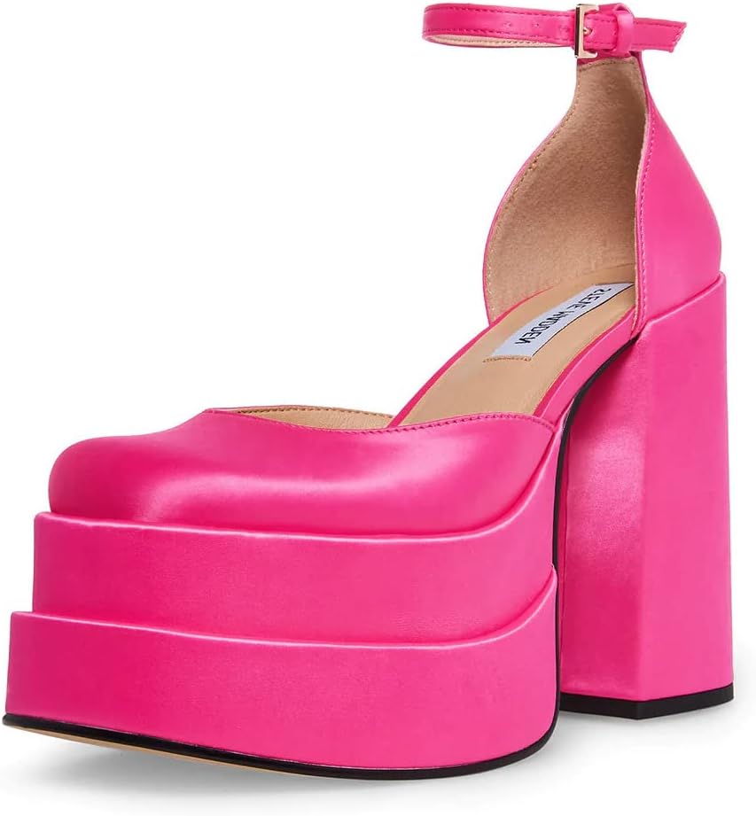 Steve Madden Women's Charlize Pump, Pink Satin, 9