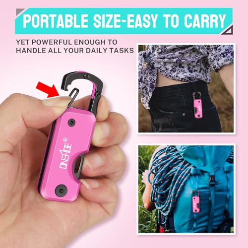 Image of Pink Pocket Knife for Women - Stocking Stuffers for Christmas, Mothers Day Gifts, Keychain Edc with 1.62inch Blade - Small Folding Knives for Everyday Carry, Box Cutter - Gadgets for Camping Hiking