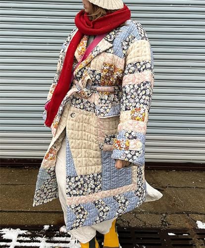 Antinson Women's Lightweight Blue Floral Puffer Jacket - Perfect for Chilly Adventures! - Image 5