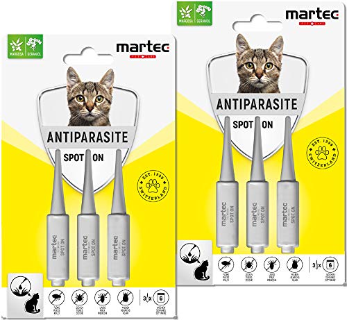 martec PET CARE Spot on Katze 6x1ml auf Pflanzlicher Basis ab 4 Monaten Hochwirksam bis zu 18 Wochen gegen Milben, Flöhen, Zecken, Läuse Cover