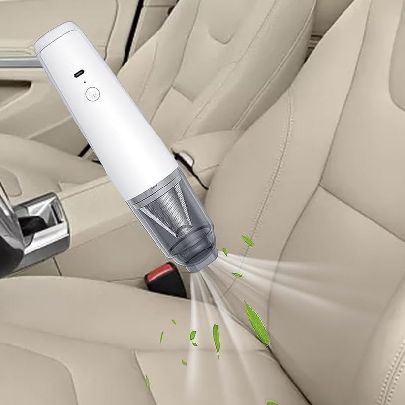 Image of Multipurpose Cordless Rechargeable Mini Handheld Vacuum Cleaner for Car, Home, Sofa, Desk, Pet Hair, Dust Cleaning with Strong Suction, Washable Filter, Portable Lightweight Cleaning Tool.