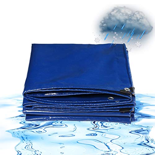 wasserdichte Plane Für Aussenbereich, 15Mil Blau Abdeckplanen Mit Ösen Für Balkon Boden Camping Pavillon Gartenmöbel Gartenlounge Kugelgrill
