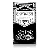 Peritas Cat Pads | Generic Refill for Breeze Tidy Cat Litter System | Cat Liner Pads for Litter Box | Quick-Dry, Super Absorbent, Leak Proof | 16.9'x11.4' (Carbon, 20 Count)