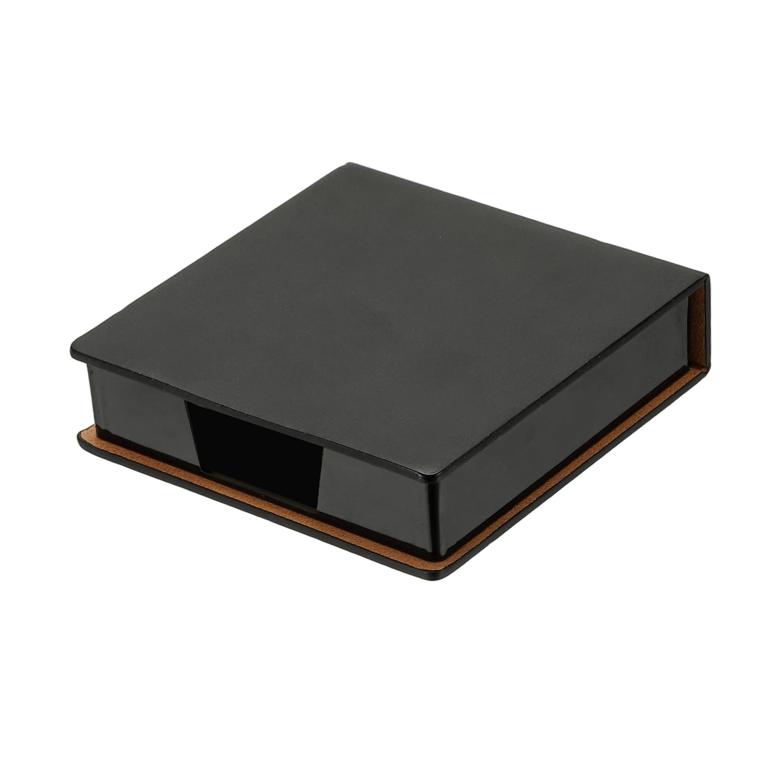 PATIKIL Porte-Bloc Notes En Cuir, Distributeur De Blocs Adhésifs 4x4", Porte-Cartes De Visite Organisateur De Bloc-Notes Pour Bureau Maison Bureau Livres Cahier, Noir