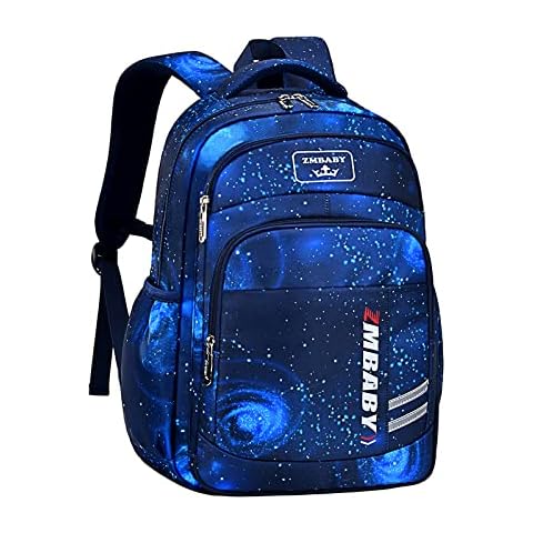 Amythe Kids Backpack, Elementary School Backpack for Boy Grade 1-3, Waterproof Elementary Backpacks for Kids, 180° Opening Design, Ideal for School or Traveling, blue Cover