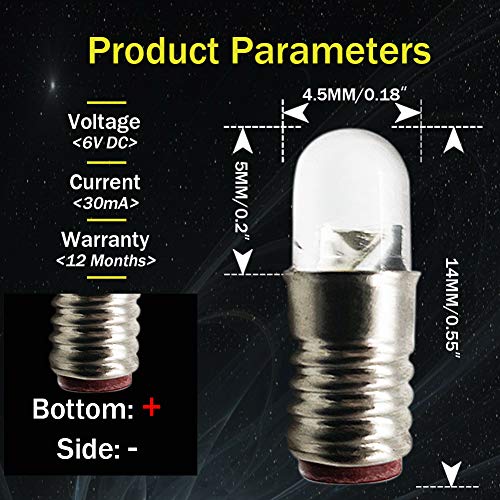 Ruiandsion E5 LED Bulb 6V Warm White E5 E5.5 Screw Base LED Bulb Upgrade for Modle Train Lights(Pack of 10) - Image 4