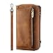 Produktbild EKSED Hülle Für Samsung Galaxy S23/S23plus/S23ultra, Abnehmbare 2-in-1-TPU-Leder-Magnet-Brieftaschenhülle, Flip-Reißverschluss-Lanyard-Abdeckung,S23 Plus,Brown