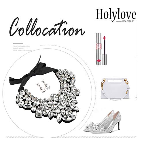 Holylove Statement Choker Necklace Earrings for Women, Costume Chunky Jewelry 1 Set - Image 6