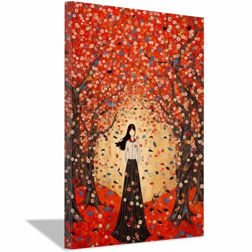 Tableau Decoration Murale Pop Art modèle féminin poster rouge encadré 40x60