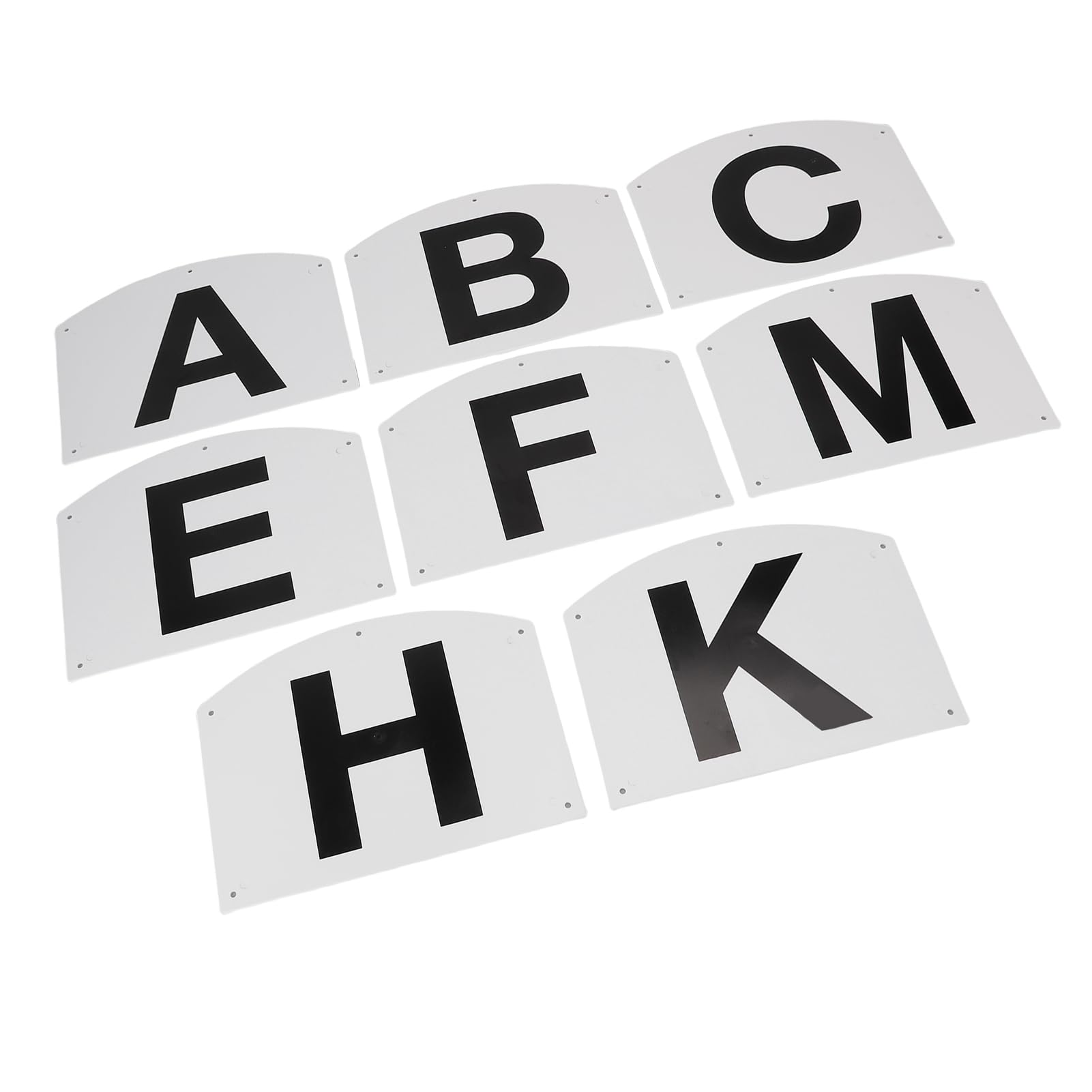 Letras de Doma, Juego de 8 Marcadores de Doma de Plástico Resistente a la Intemperie para Montaje en Pared, Letras de Ecuestre con Agujeros Preperforados para una Fácil Instalación en