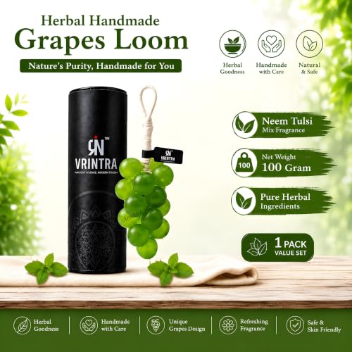 Image of Neem Mix Herbal Grape Shaped Soap with Hanging Rope | Decorative Bath & Handwash Bar with Natural Ingredients, Dual Use Cleansing | Unique Bathroom Accessory, Easy Hang Design - 100 Gm